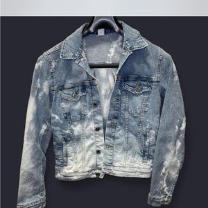 &Denim Custom Bleached And Printed Jacket